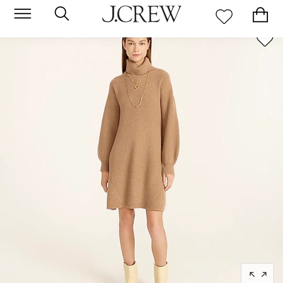 NWT Jcrew merino wool charcoal Heather gray turtleneck sweater dress. - Picture 2 of 9